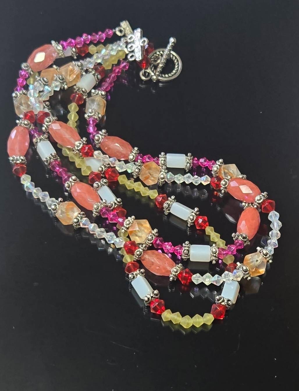 Handmade Beaded Shell Pendant Necklace Set Beach Boho Coastal Jewelry Lot 6 pc