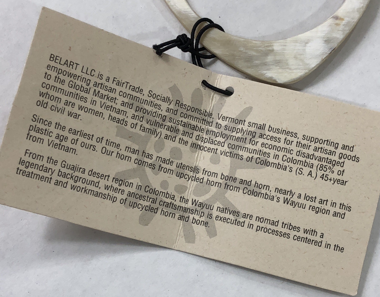 Belart Bracelet Bangle Colombia Horn Fair Trade Handmade 7.75 inch – NWT