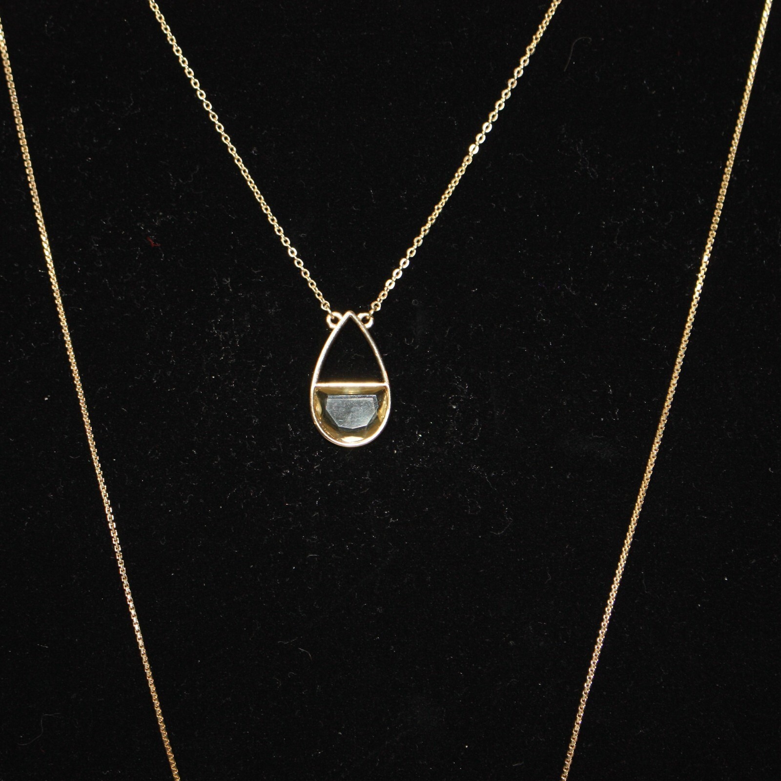 Loft Half Circle Stone Pendant Necklace Set New on Card MSRP $39.50