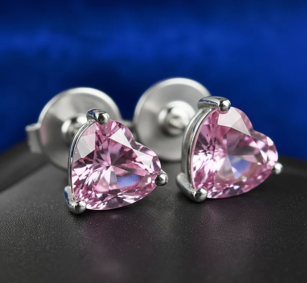 1.50 Ct Simulated Heart Diamond Solitaire Stud Earrings 14K White Gold Plated