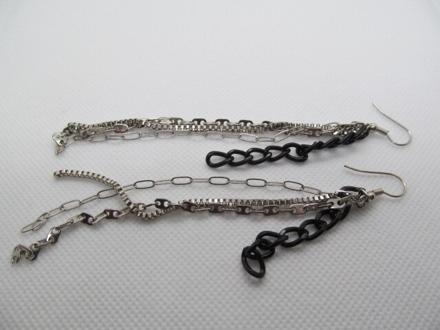Vintage Paperclip Stainless Steel Multi Venetian Link Long Dangle Drop Earrings
