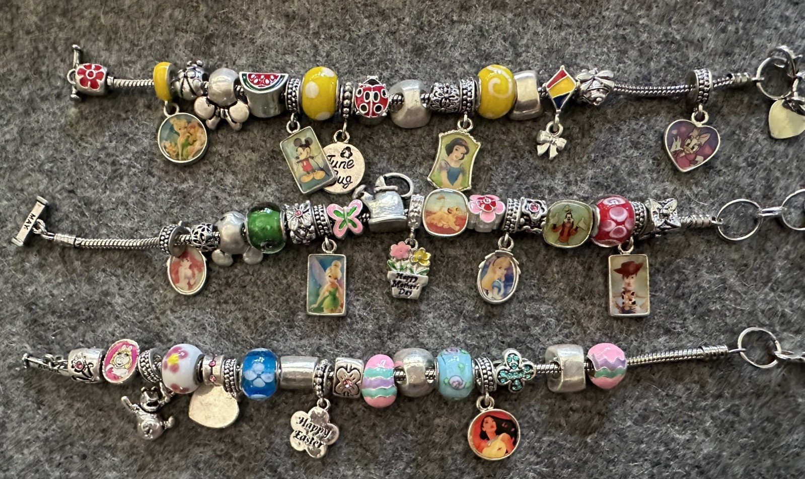 Disney Willabee and Ward Charm Bracelet 12-Month Complete Set with Case