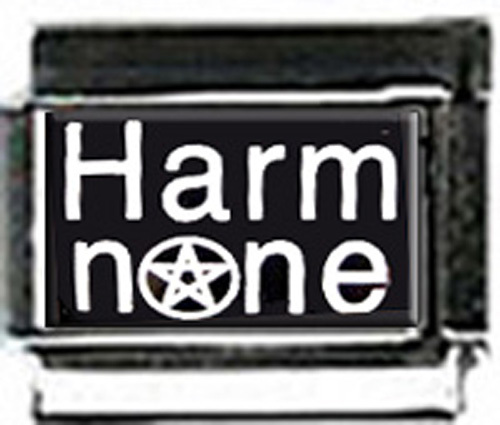 HARM NONE pentacle Wiccan photo 9mm Charms for modular style link bracelets