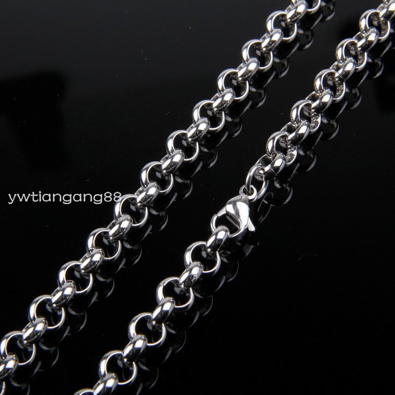 7-11″3.5/4.7/6/8mm Women Men’s 316L Stainless Steel Silver Rolo Chain Bracelet
