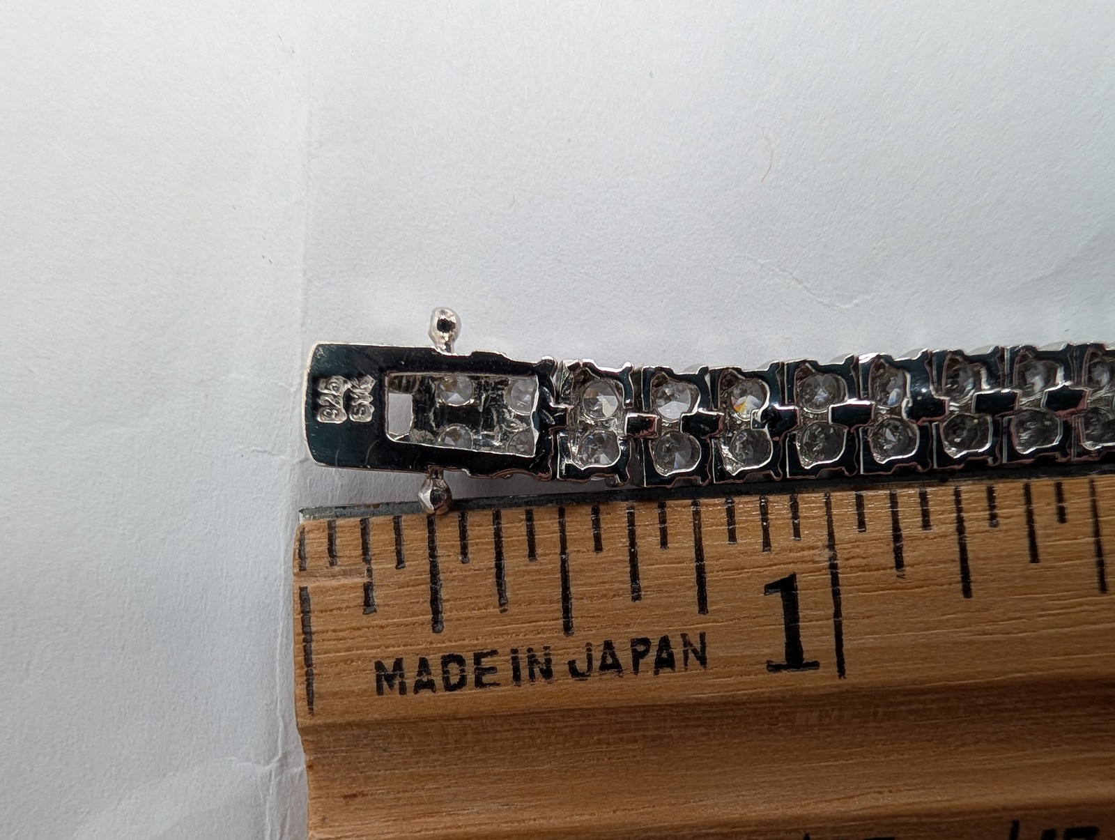 Sterling 925 Tennis Bracelet Round Clear CZ Stones 7 Inch Box Clasp msrp $229