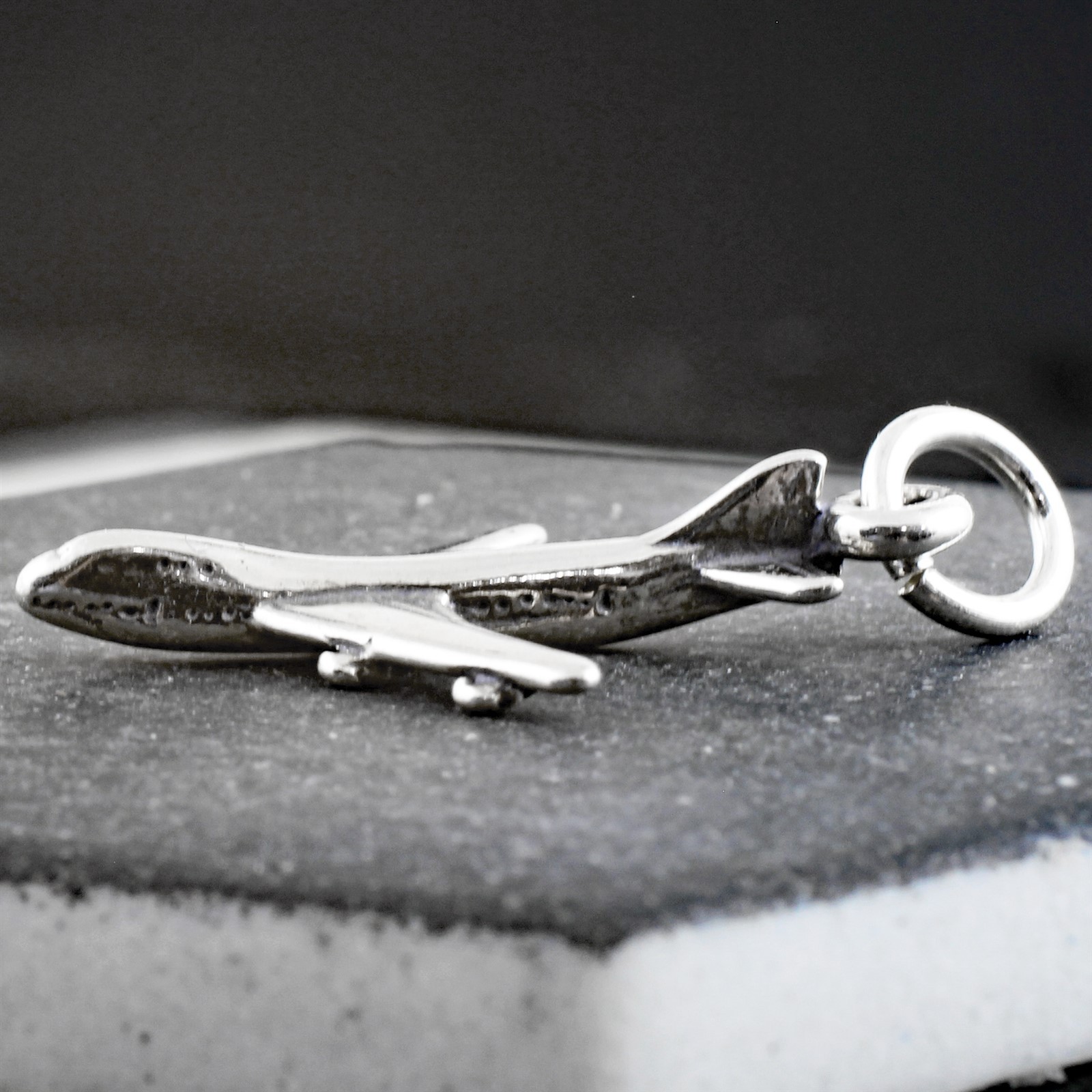 925 Sterling Silver 747 Airplane Plane Jumbo Jet Airbus Boeing Charm Pendant