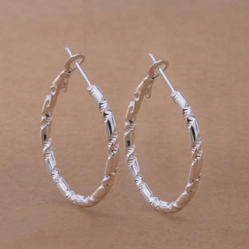 Pretty New Silver Plated Concise Design 1.2″ Round Hoop Earrings