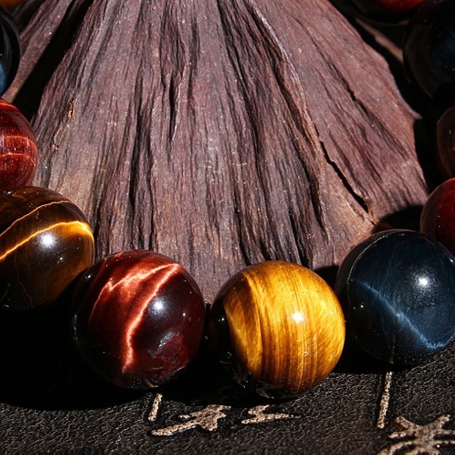 8mm Multicolor Tiger Eye Bracelet Healing Reiki Gift Unisex Jewelry Good Luck US