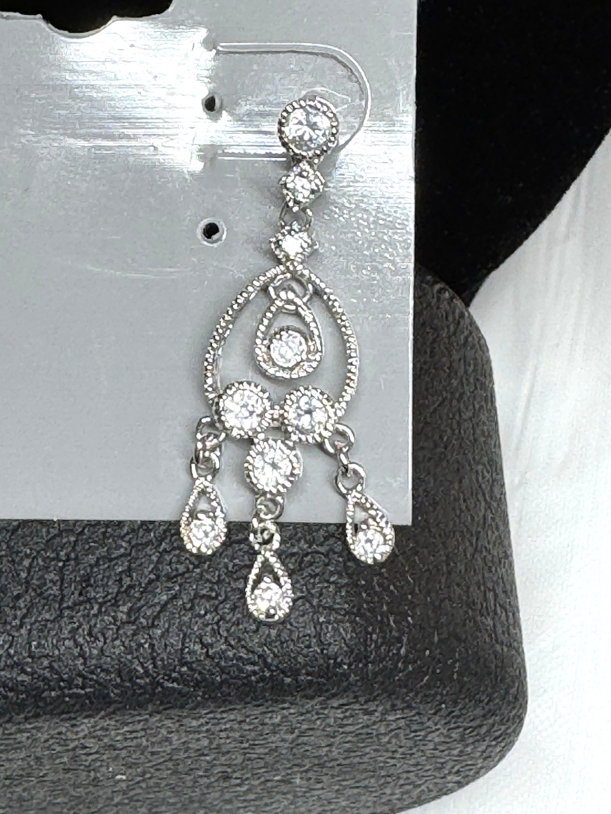 ATI 925 Sterling Silver CZ Chandelier Earrings Athra Trading Jewelry