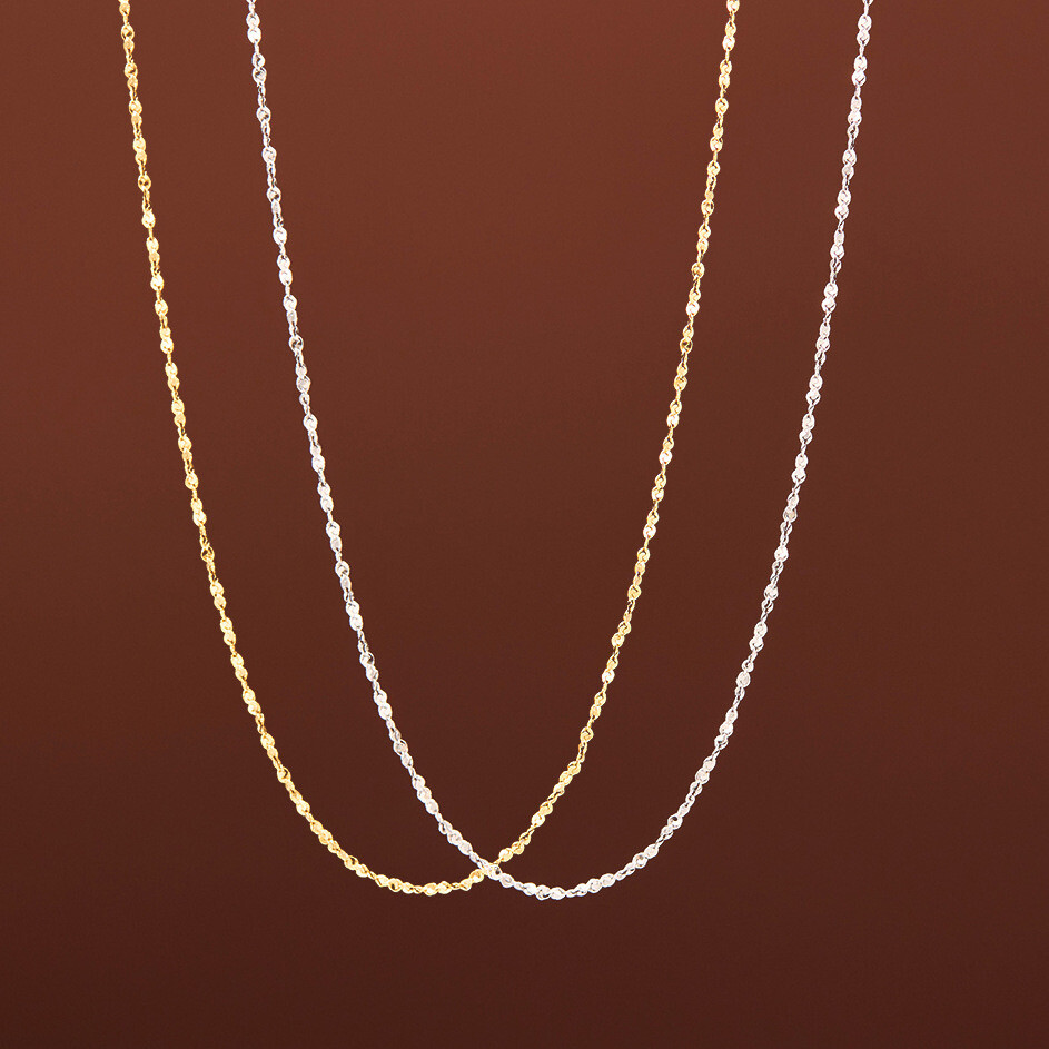 Wholesale 1.5MM Woman 18K Gold Plated Starry Chain necklace