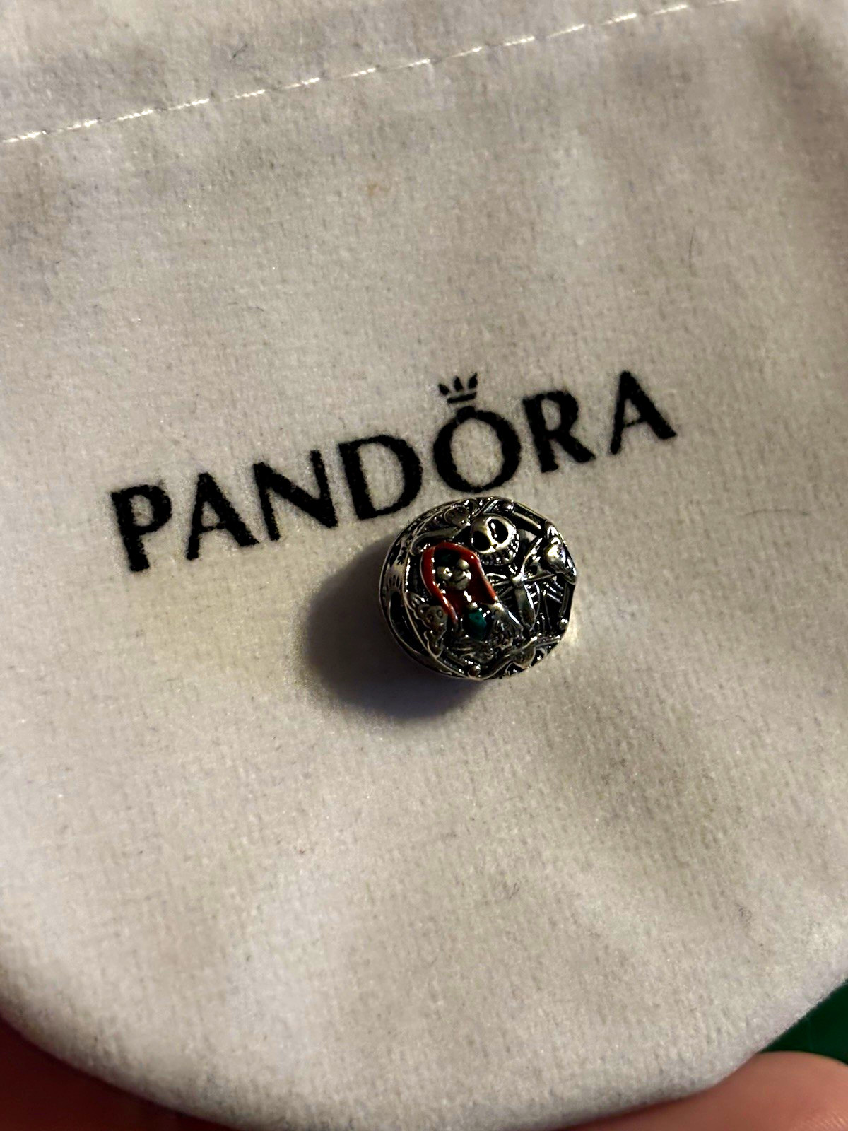 PANDORA Engraved Silver Round Bead Charm “True Love Never Dies”