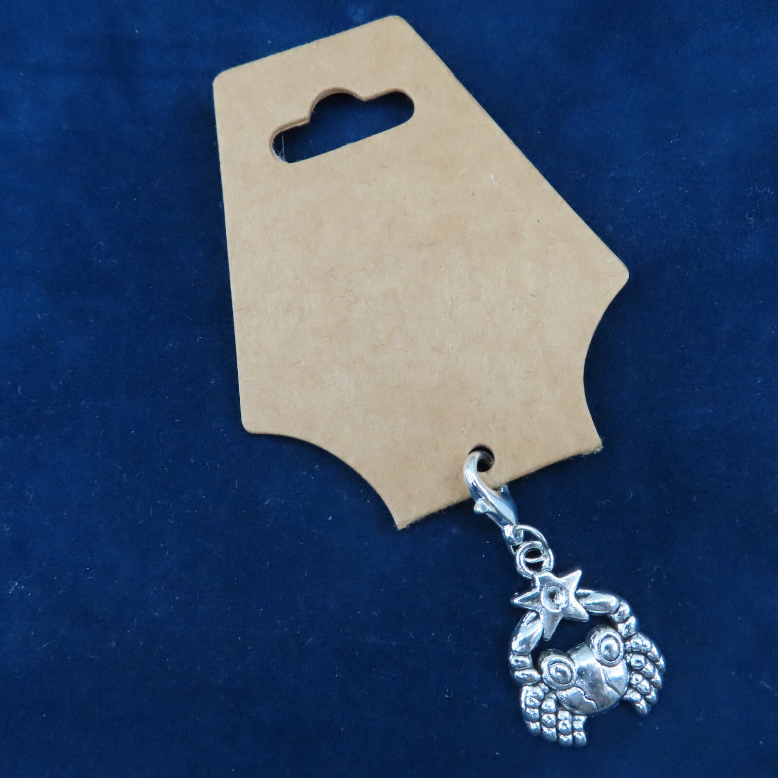 CANCER Charm Zipper Pull Add On Clip Dangle Silver Tone Zodiac Astrology Star