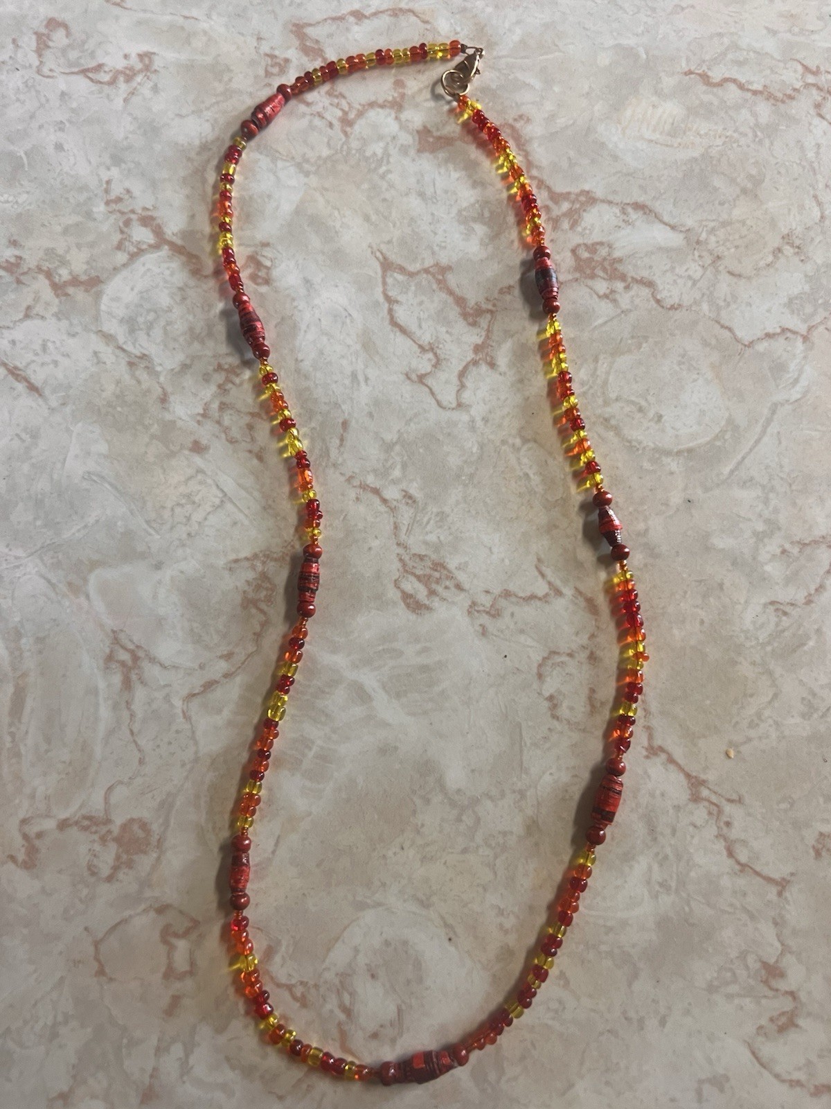 LOT of 5 Hand Beaded Necklaces Seed Beads Fall Colors Bundle