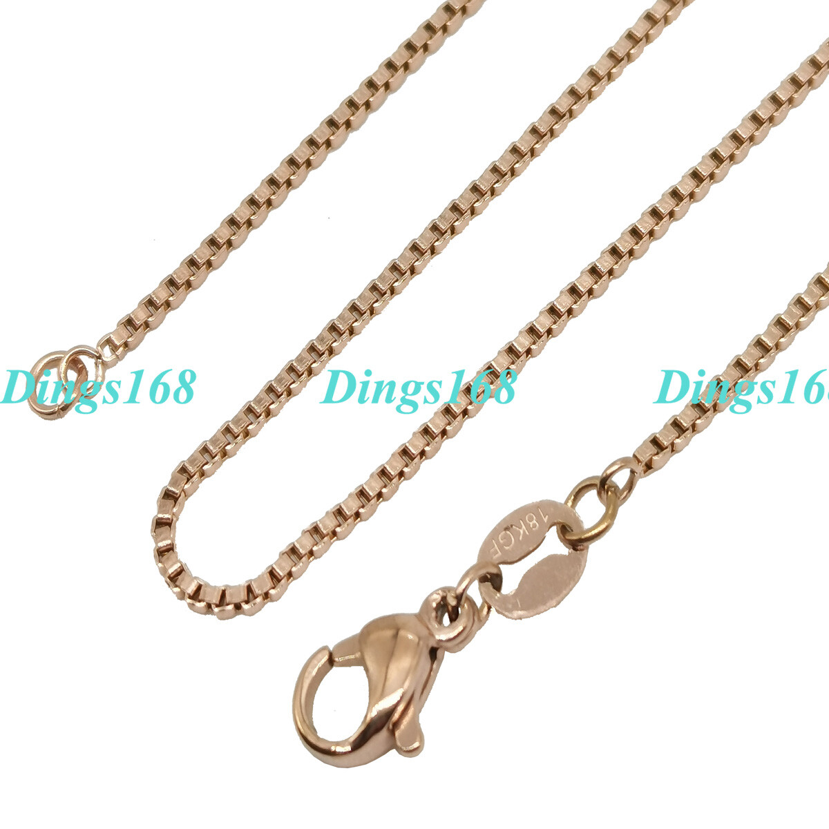 18K Rose Gold Filled HypoAllergenic Italian 1.2mm Box Chain Necklace 16-24″ C125