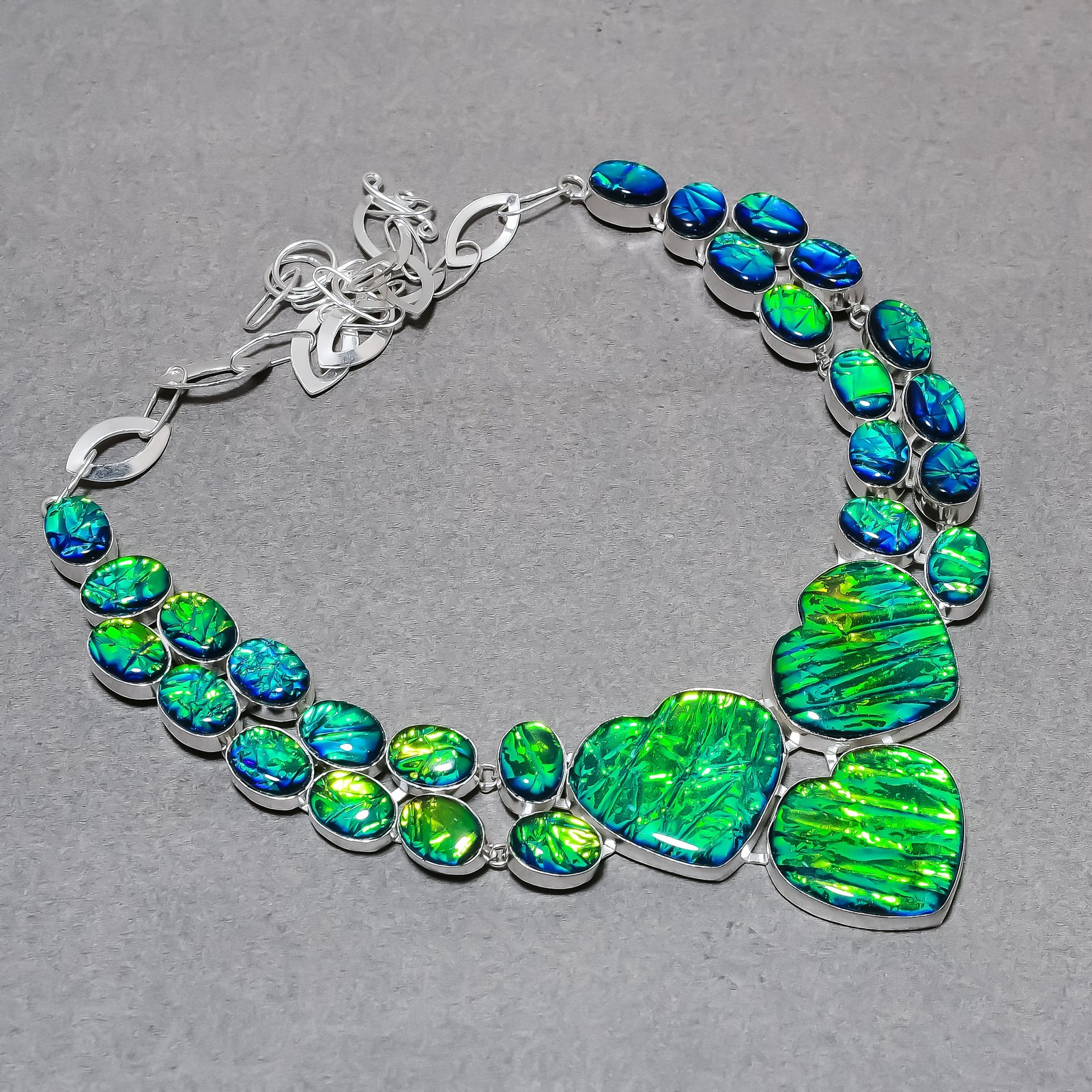 Ammolite Gemstone Fashion Ethnic Gifted Jewelry Handmade Necklace 18” SR 3054