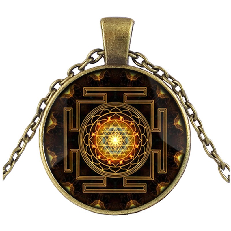 Sacred Sri Lanka Yantra Time Gem Pendant Necklace Jewelry Gift for Women