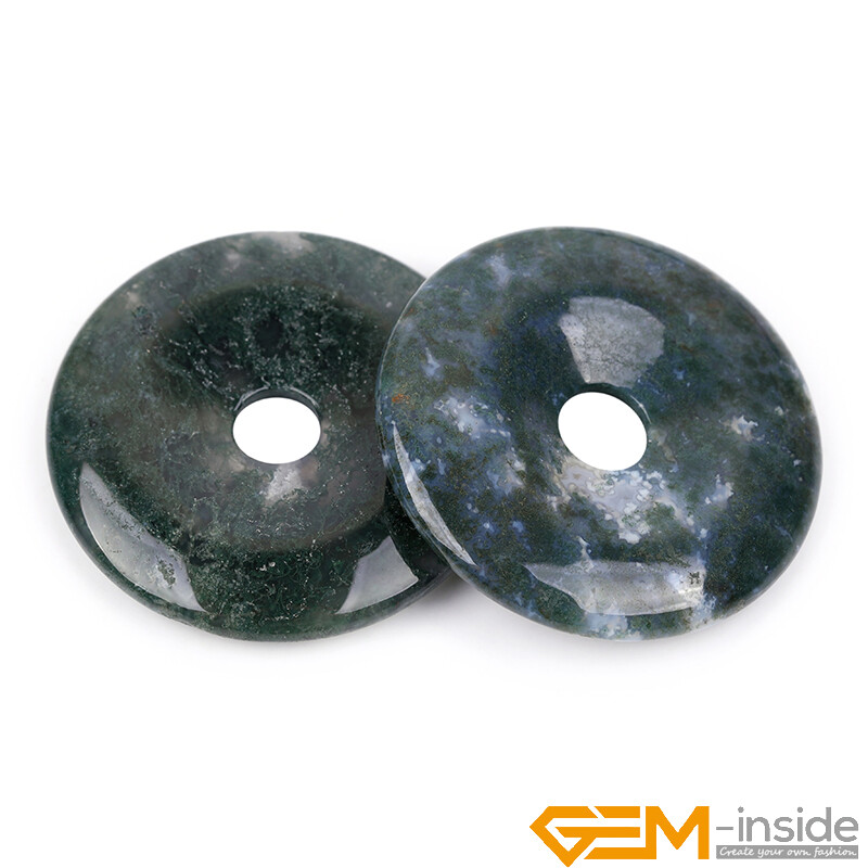 Natural Assorted Stones Round Donut Beads For Pendant Earring Necklace 1 Pcs AU