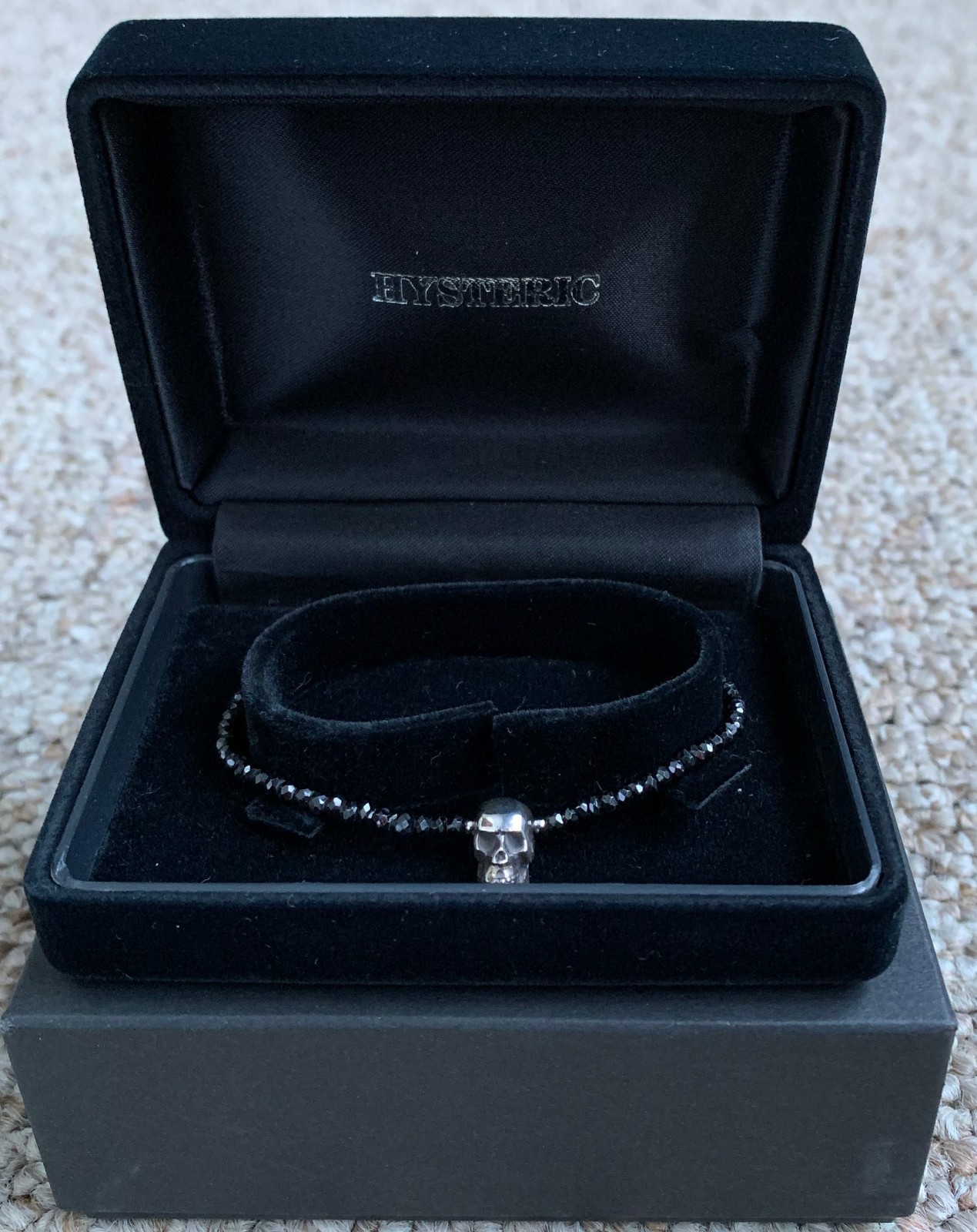 Hysteric Glamour Sterling Silver Jewel Skull Bracelet+ Box