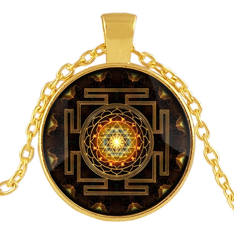 Sacred Sri Lanka Yantra Time Gem Pendant Necklace Jewelry Gift for Women