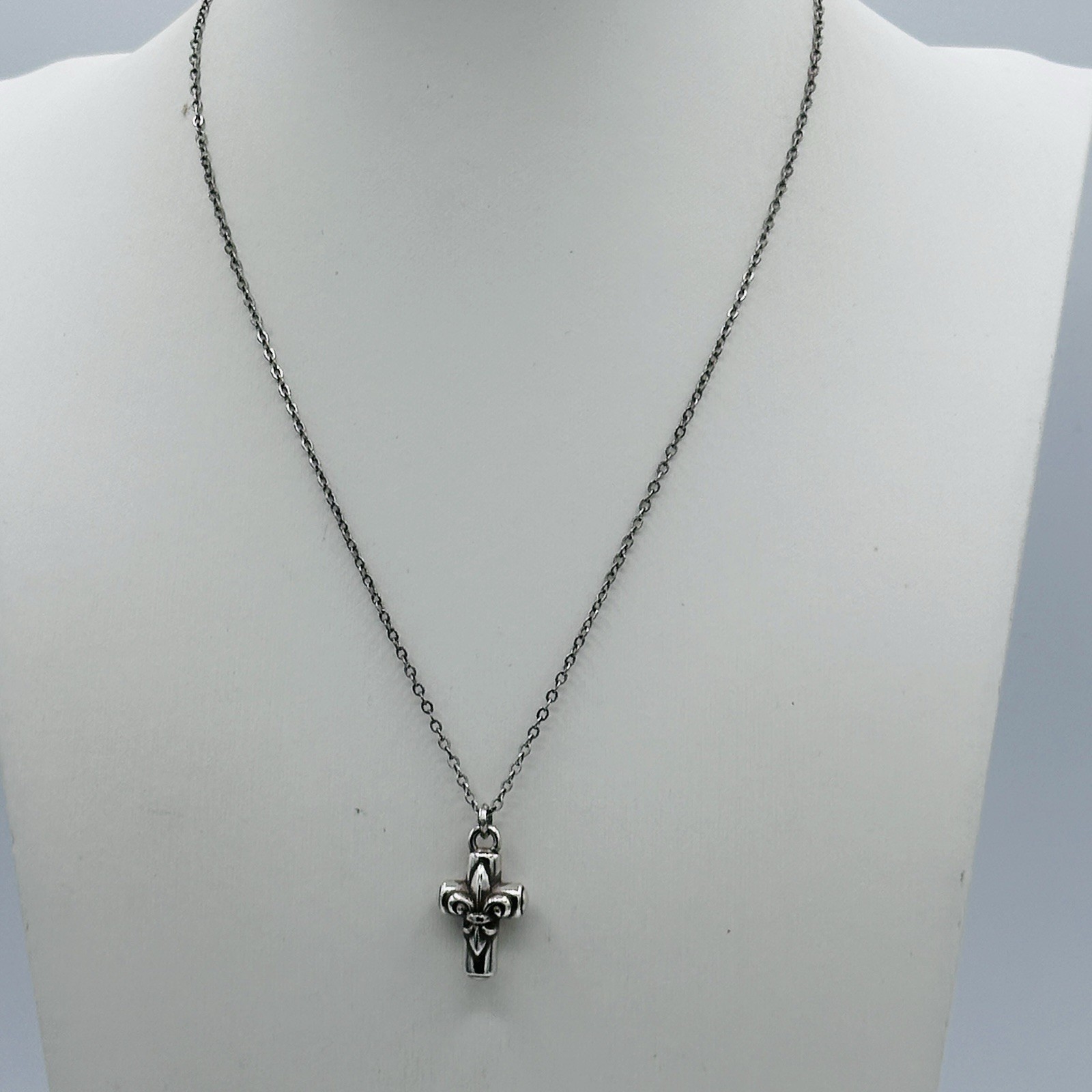 Brighton Royal Cross Petite Pendant Necklace Silver Tone Adjustable 16