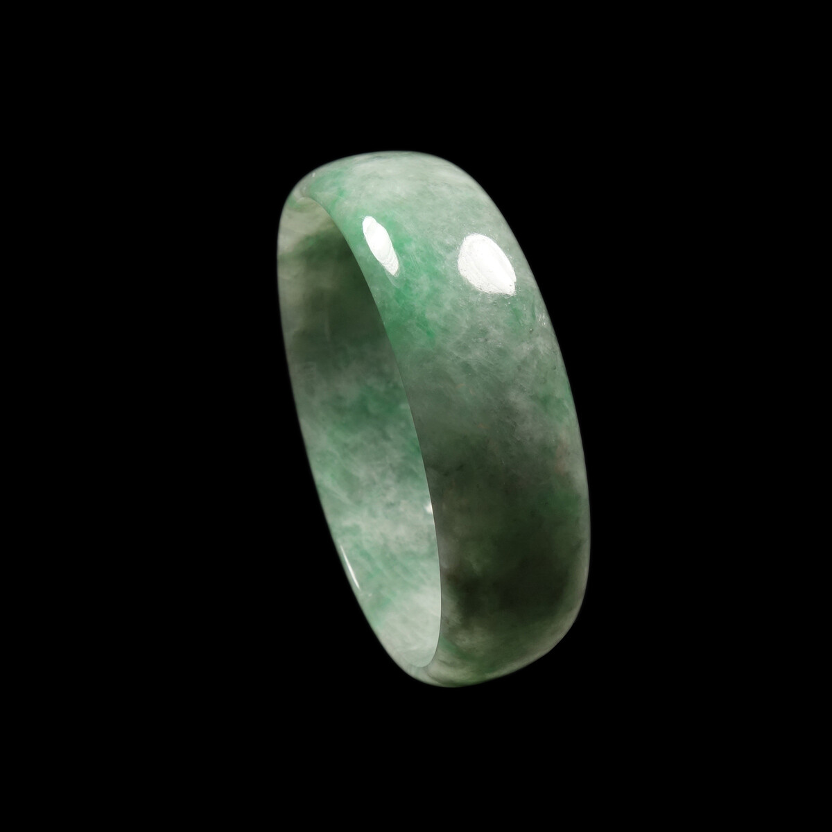 53mm Certified Grade A 100% Natural Green Jadeite Jade Bracelet Bangle 01371