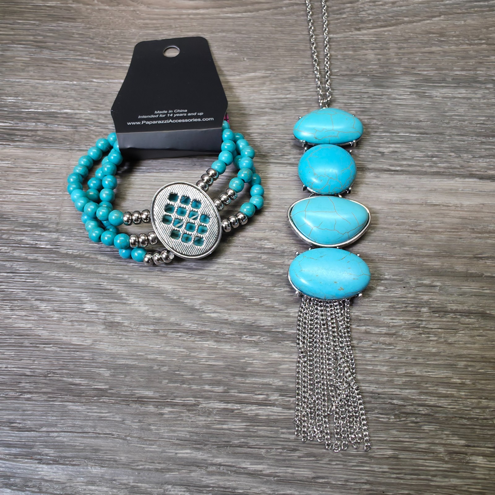 Paparazzi Simply Santa Fe Jewelry Set Statement Necklace Earrings Bracelet Set