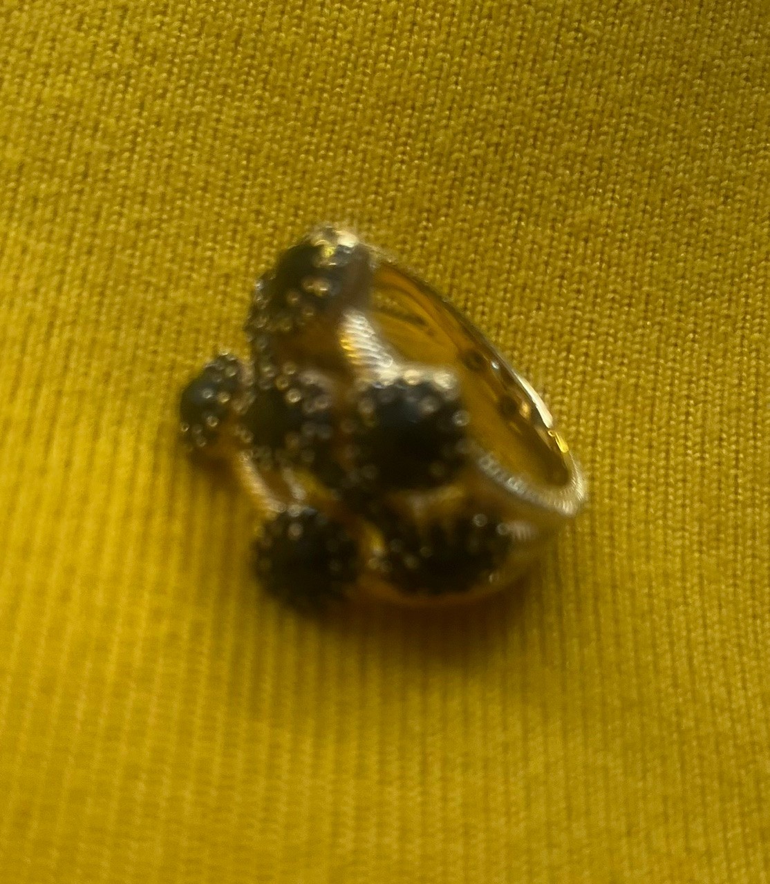 Judith Ripka Sterling Silver with 14K Yellow Gold Clad Multi-Shape Onyx Ring