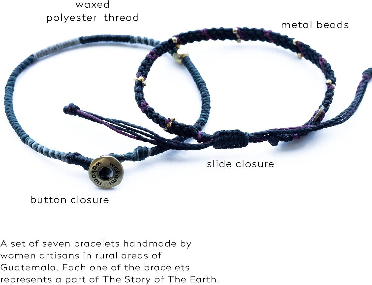 Waterproof 7-Piece Earth Charm Bracelet Stack – Trendy Boho Jewelry for Women