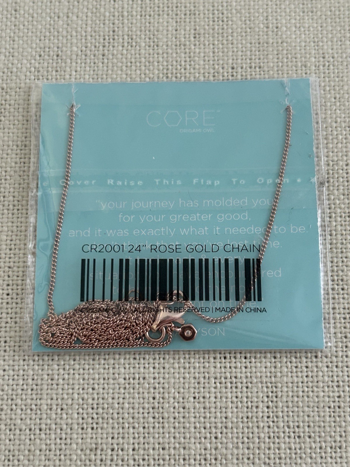 Origami Owl CR2001 Rose Gold 24″ Mini Curb Sterling Silver Chain “NIP”