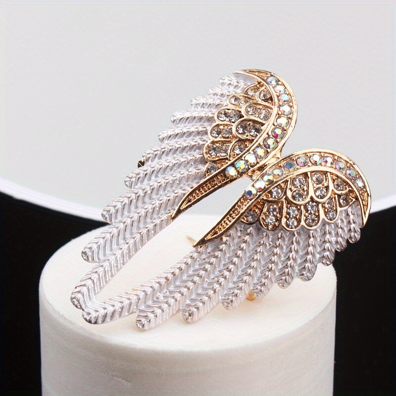 Personality: Simple Enamel Angel Wings Brooch Set Pin
