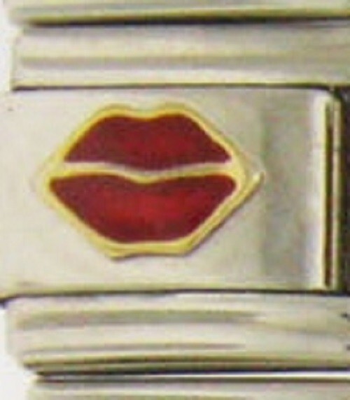 RED LIPSTICK LIPS STYLE 20 WHOLESALE ITALIAN CHARM 9MM K20