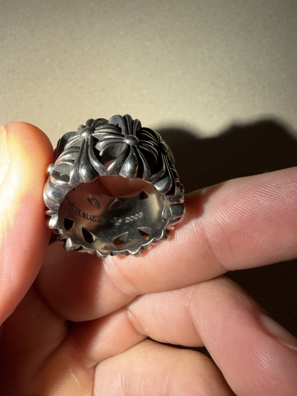 Chrome Hearts Cemetery Ring Size 8.5 [Authentic] 925 2003 Sterling Silver