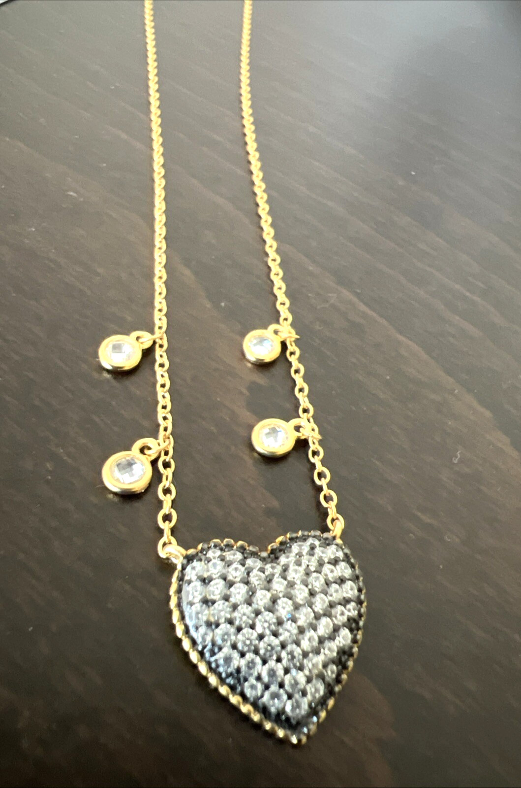 FREIDA ROTHMAN 14kt Gold Plated Sterling Silver Pavé CZ Heart Love Necklace