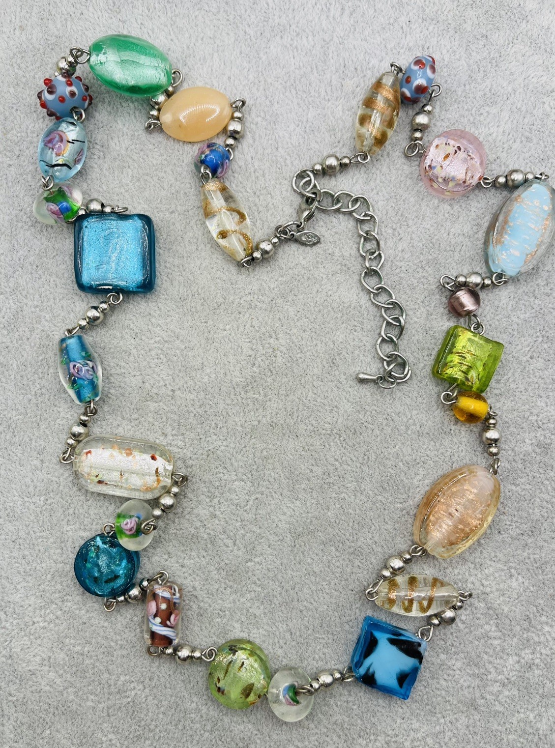 Premier Designs Murano Art Glass Style Beaded Necklace Colorful Venetian Style