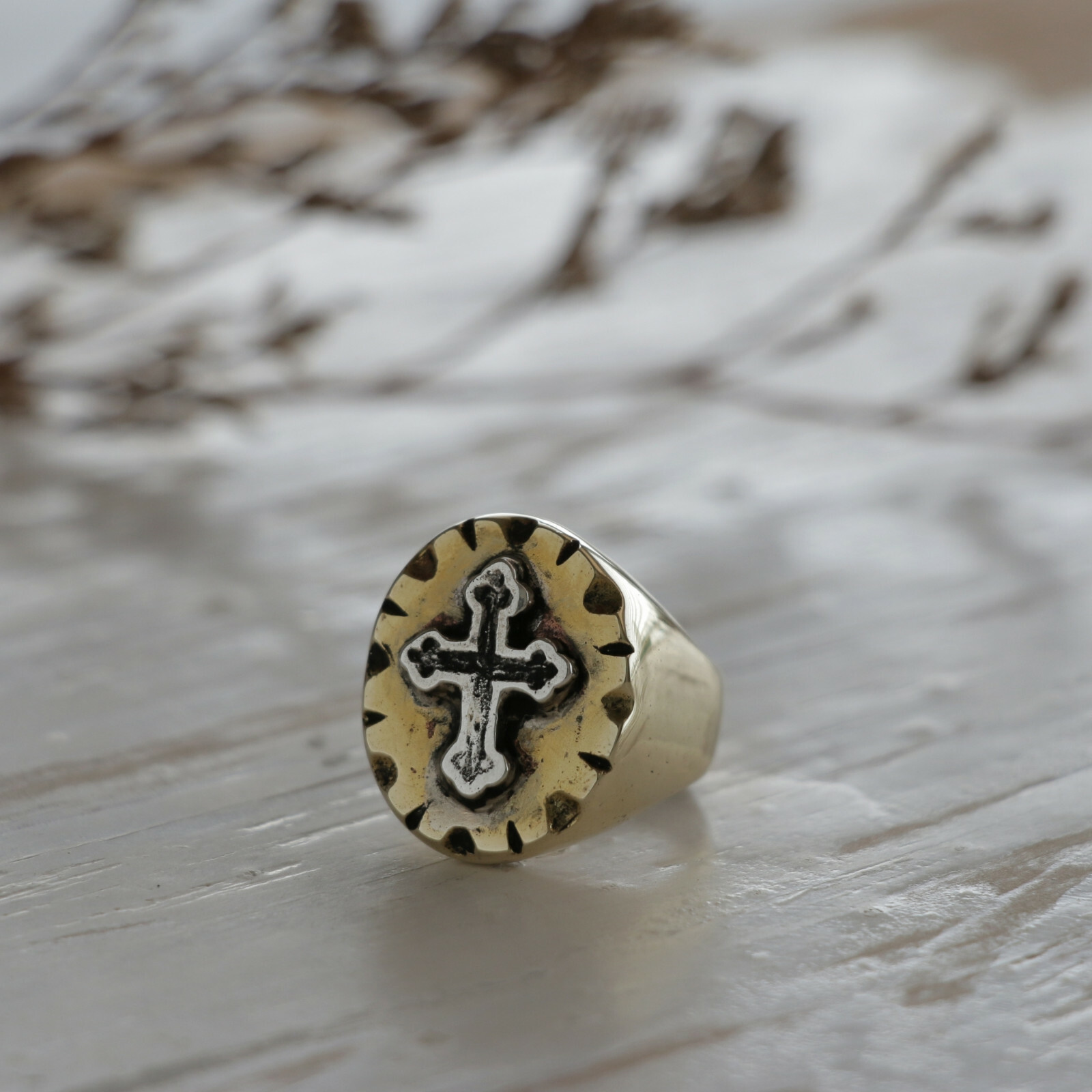 Vintage Cross Mexican Biker Ring Jesus Christian faith prayer Religious Skull