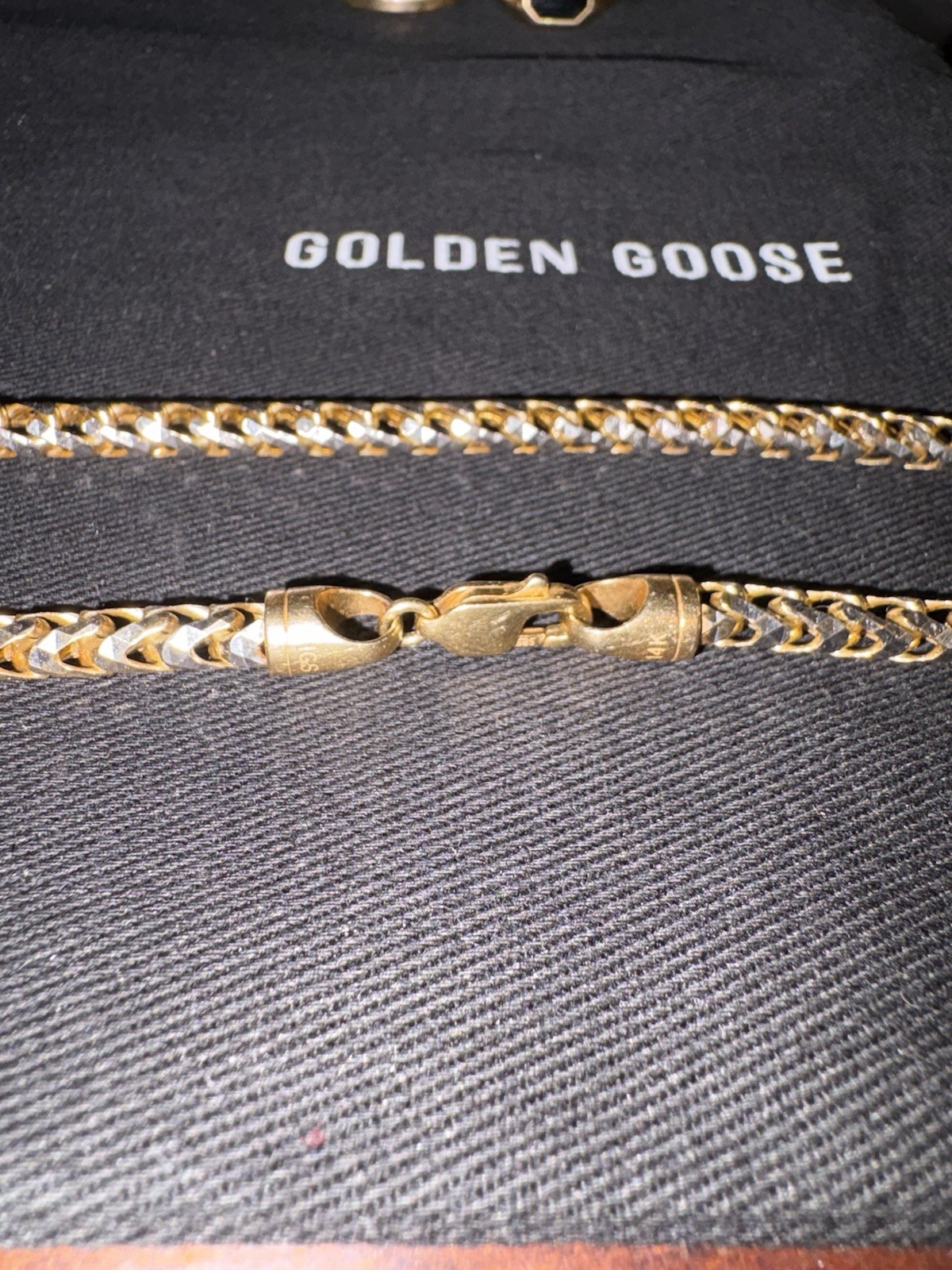 14k Yellow / White Gold Prism Necklace 61 grams