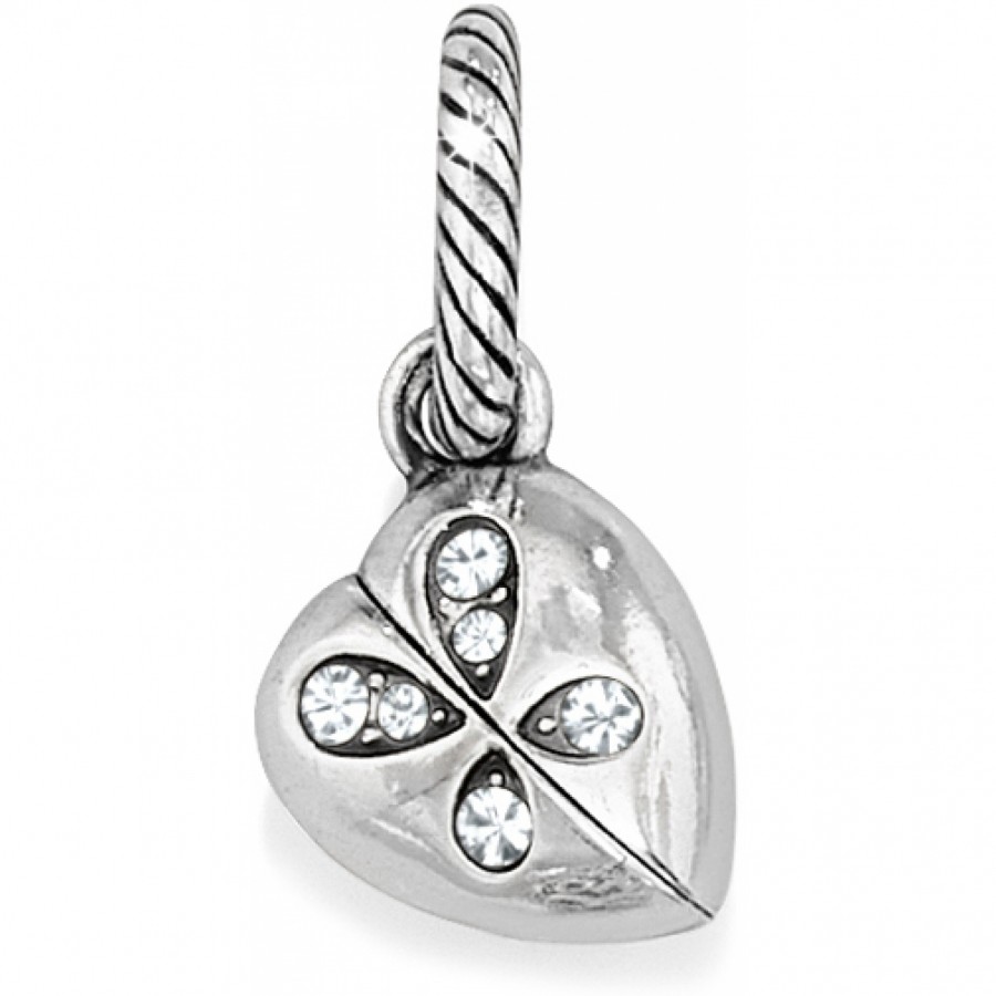 NEW Brighton TRANSFORMER Heart Silver Swarovski Crystals Charm RETIRED