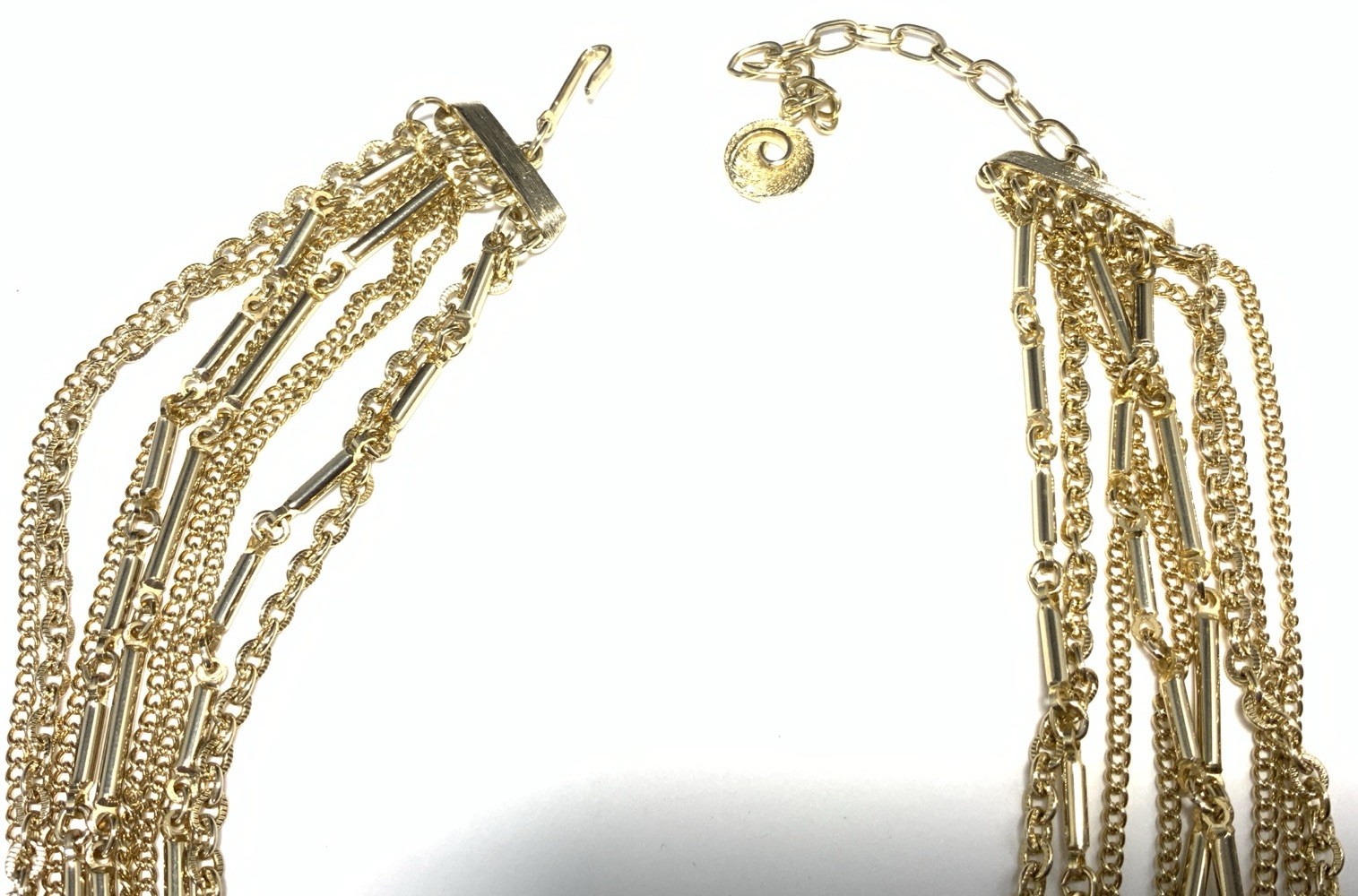 Lisner Gold Tone 9-Strand Chain Necklace 16.5-inches LT110