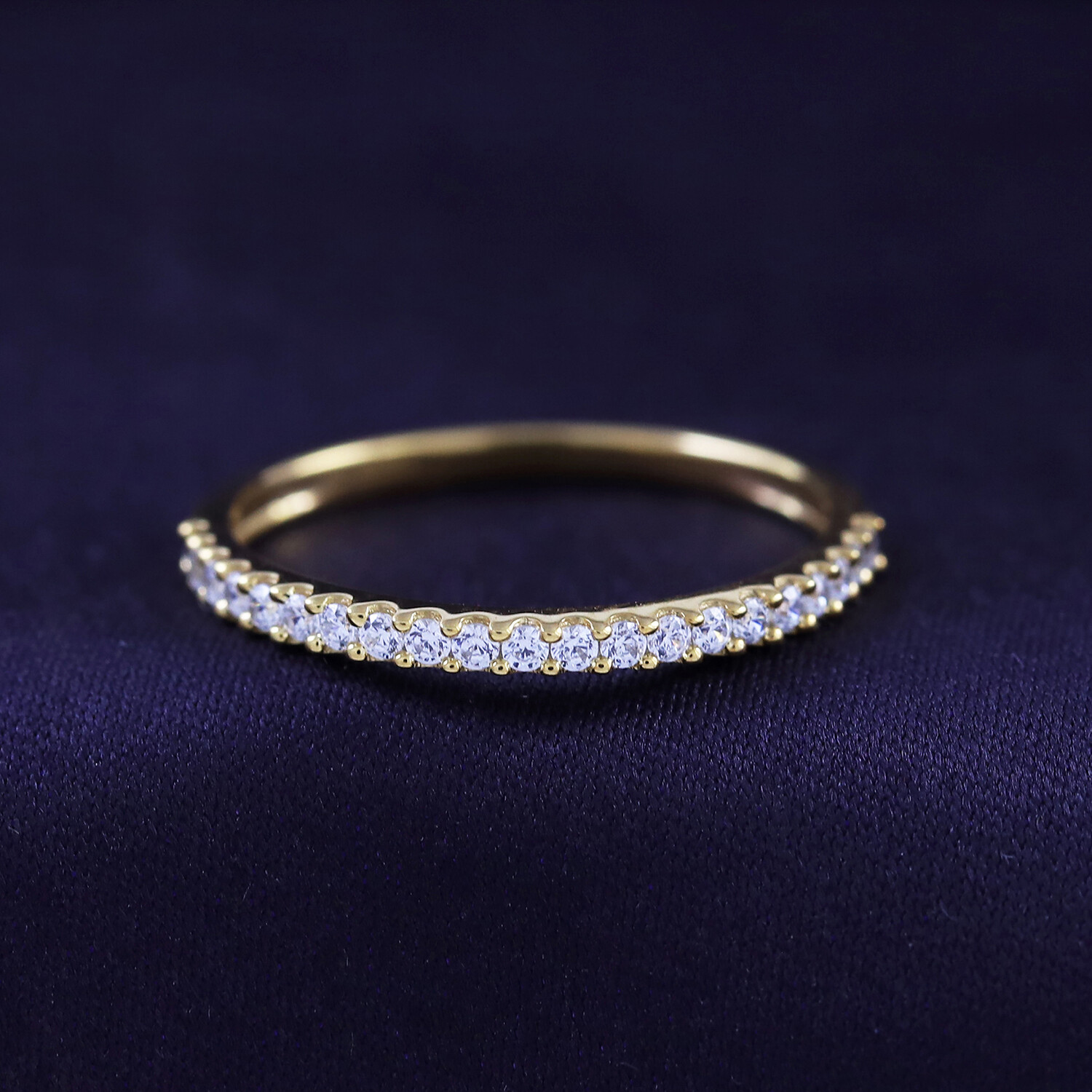 Stackable Eternity Band Ring Round Cut Simulated Diamond 925 Sterling Silver