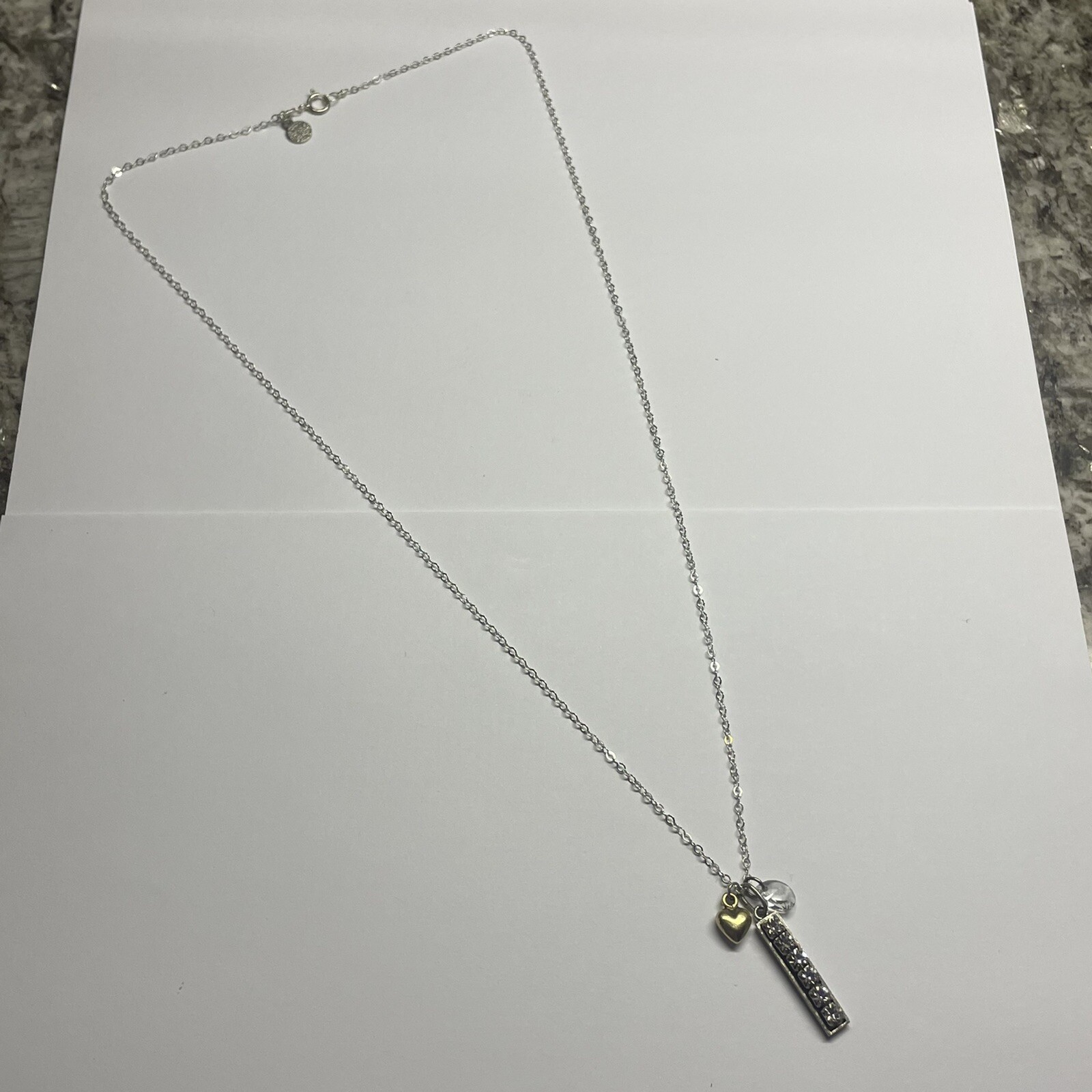 Women’s Costume Necklace Silver Tone Chain Rhinestone Pendant / Charms 27 Inch