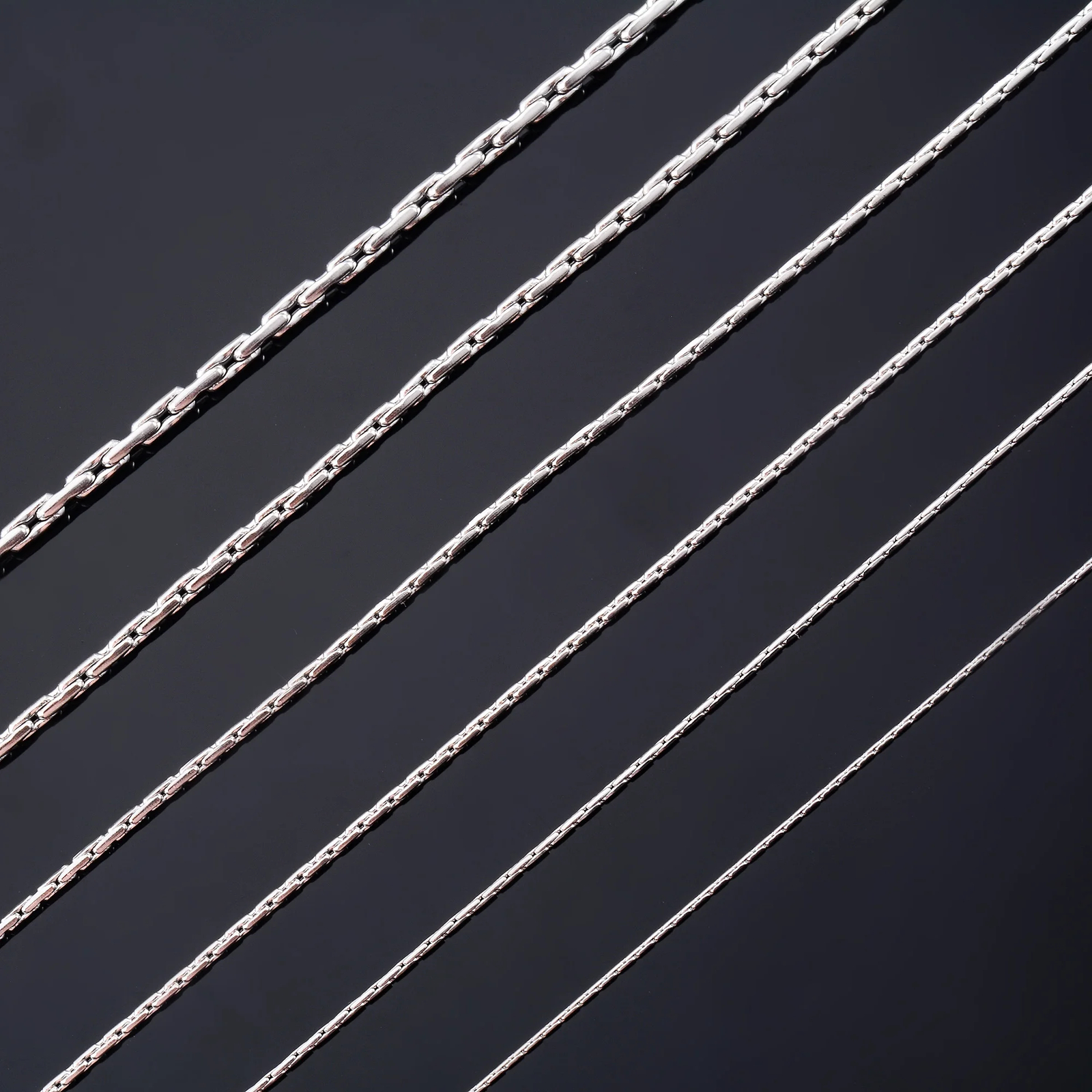 Thin Silver Necklace Link Cable Chain for Women | 316L Stainless Steel Jewelry