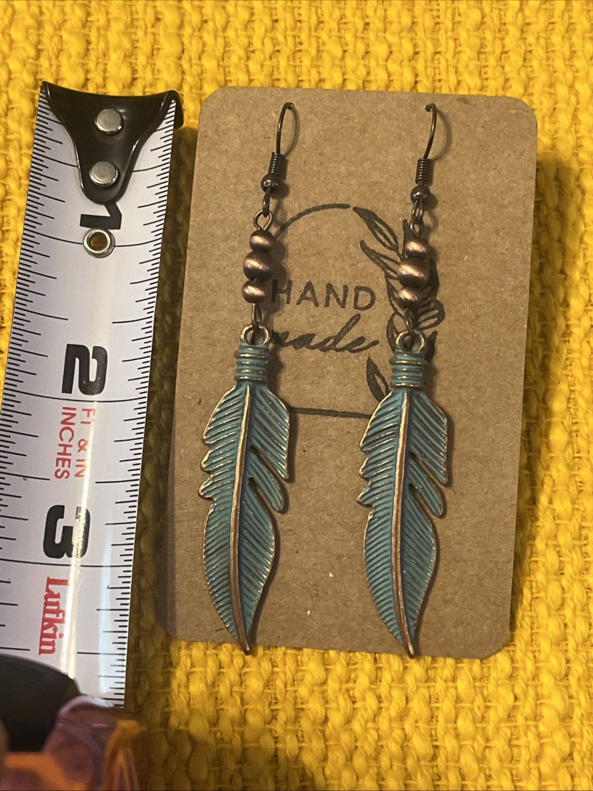 Feather Earrings NEW Metal