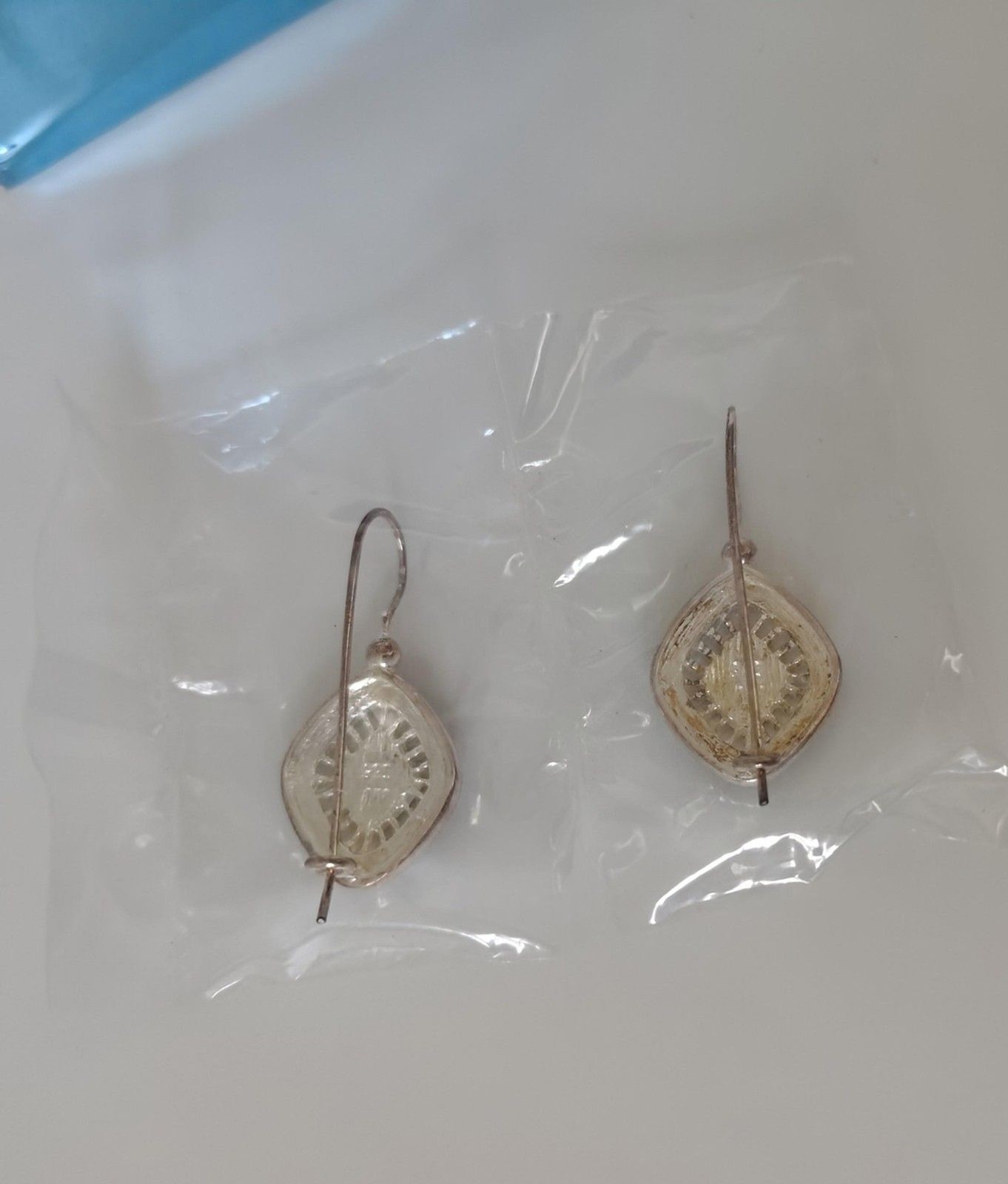 Vintage Avon 925 Sterling Silver Marcasite Diamond Shape Dangle Earrings 2004 2x