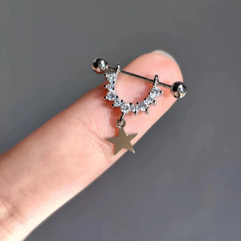 1 PCS Star Silver Color 316L Stainless Steel Ear Bone Nail for Women New Fashion