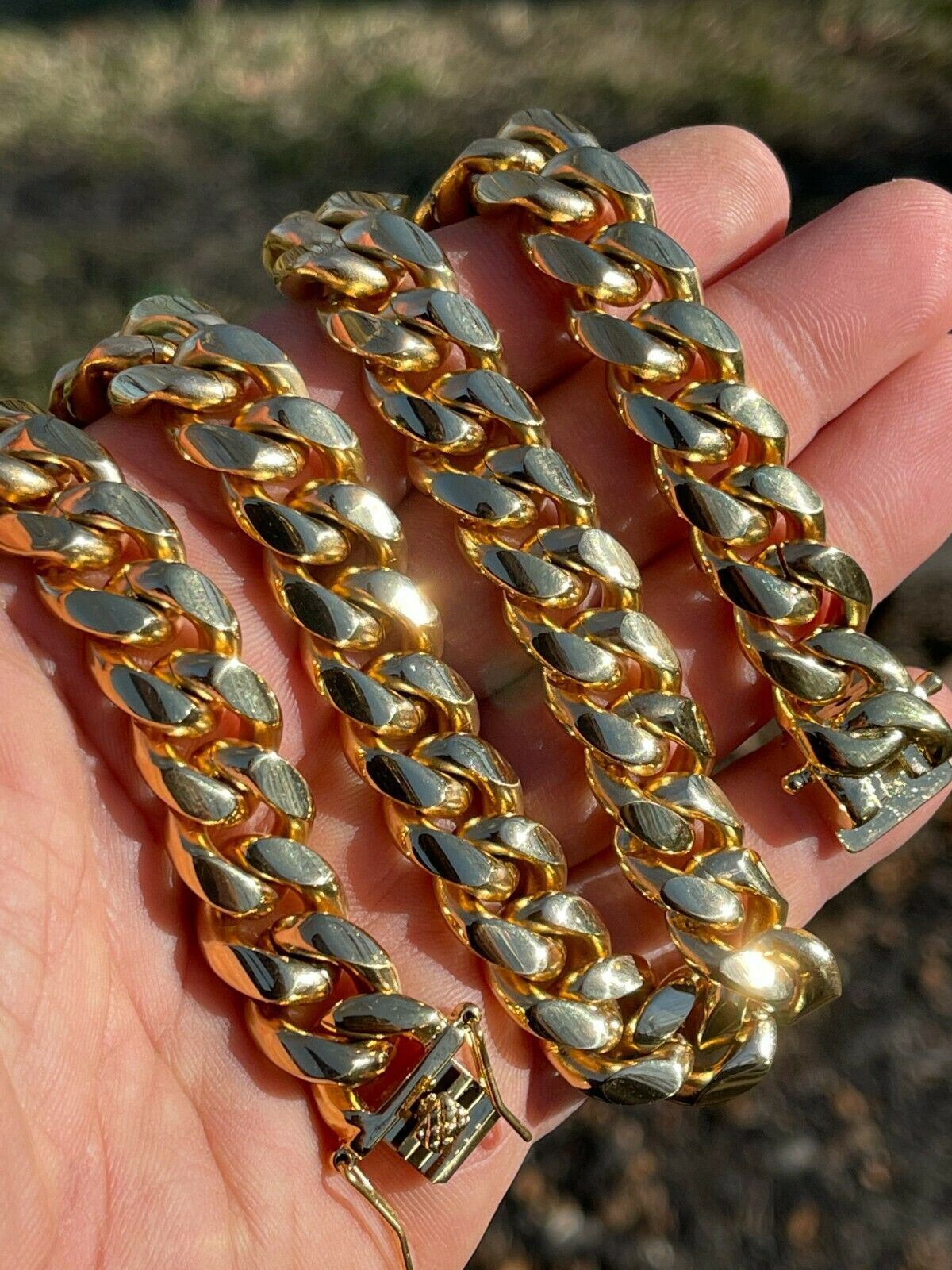 Miami Cuban CHOKER Chain Solid 18k Gold Plated Stainless Steel Unisex 18″ 20″