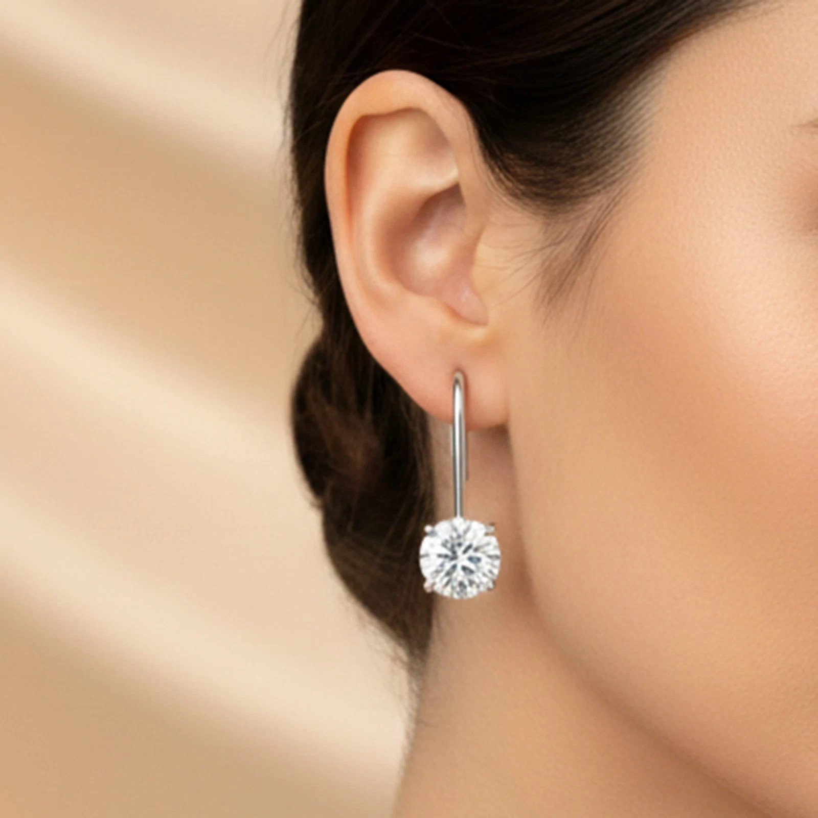 3 Ct Lab grown Diamond Round Earrings Studs Valentine’s Day Gift For Women