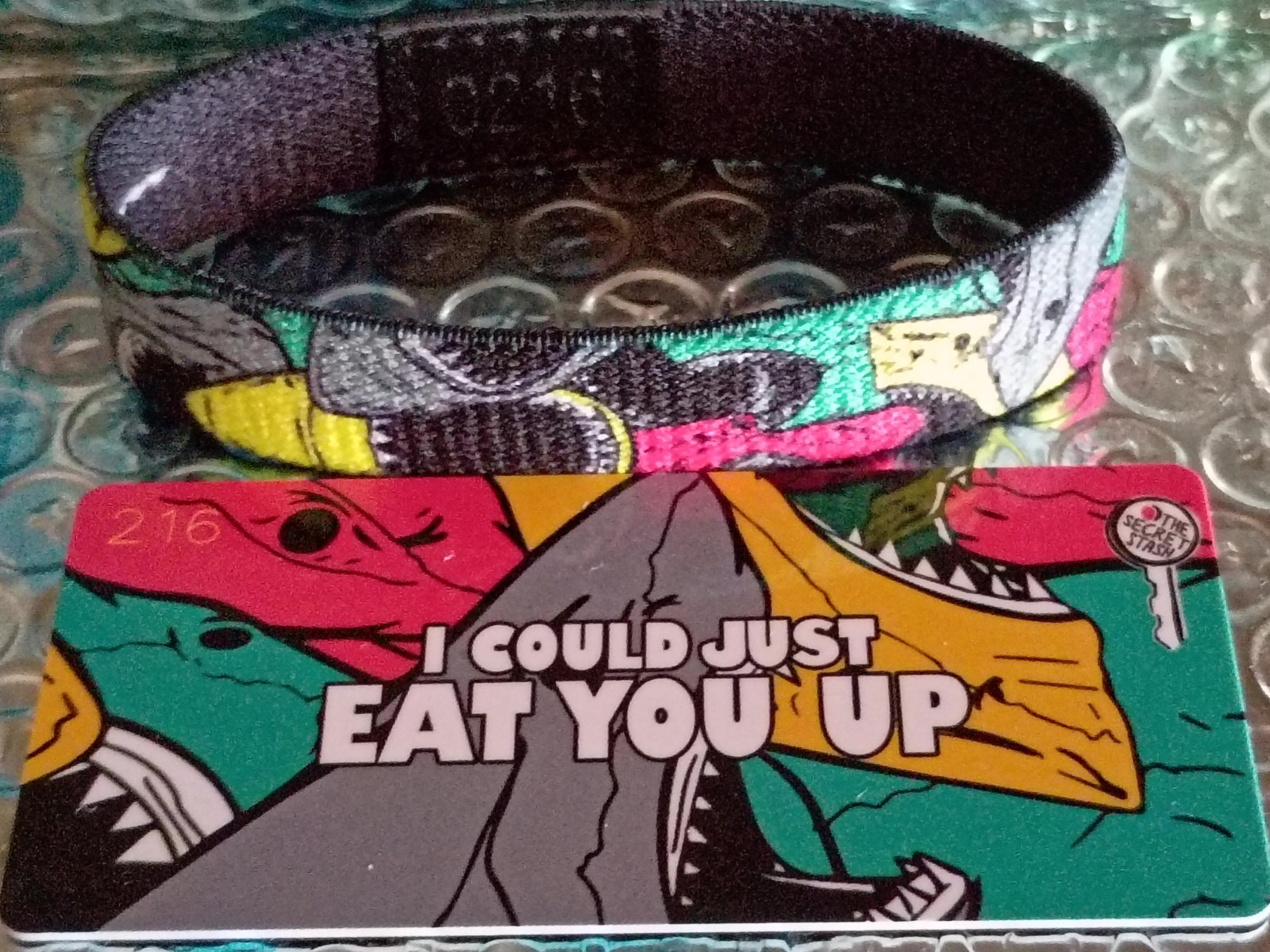 ZOX “I COULD JUST EAT YOU UP” Strap W/ Card. (Size Medium) -Silver