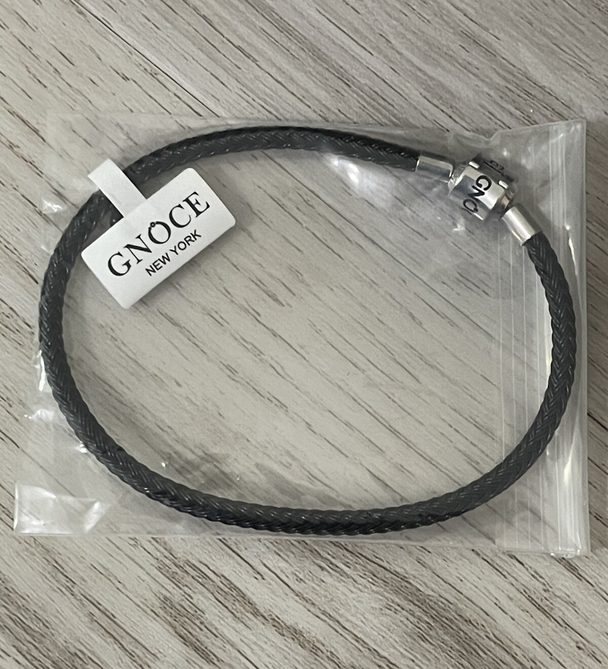 Gnoce Black Leather Bracelet