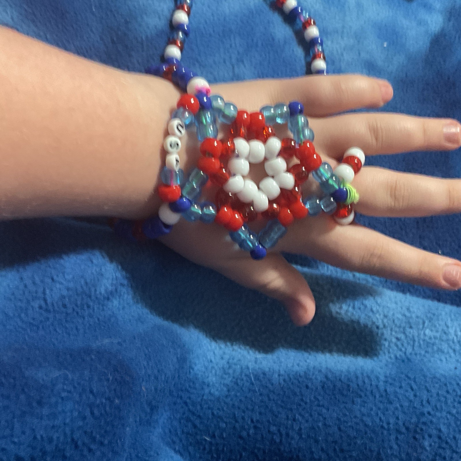 Red white blue USA Kandi bundle ￼