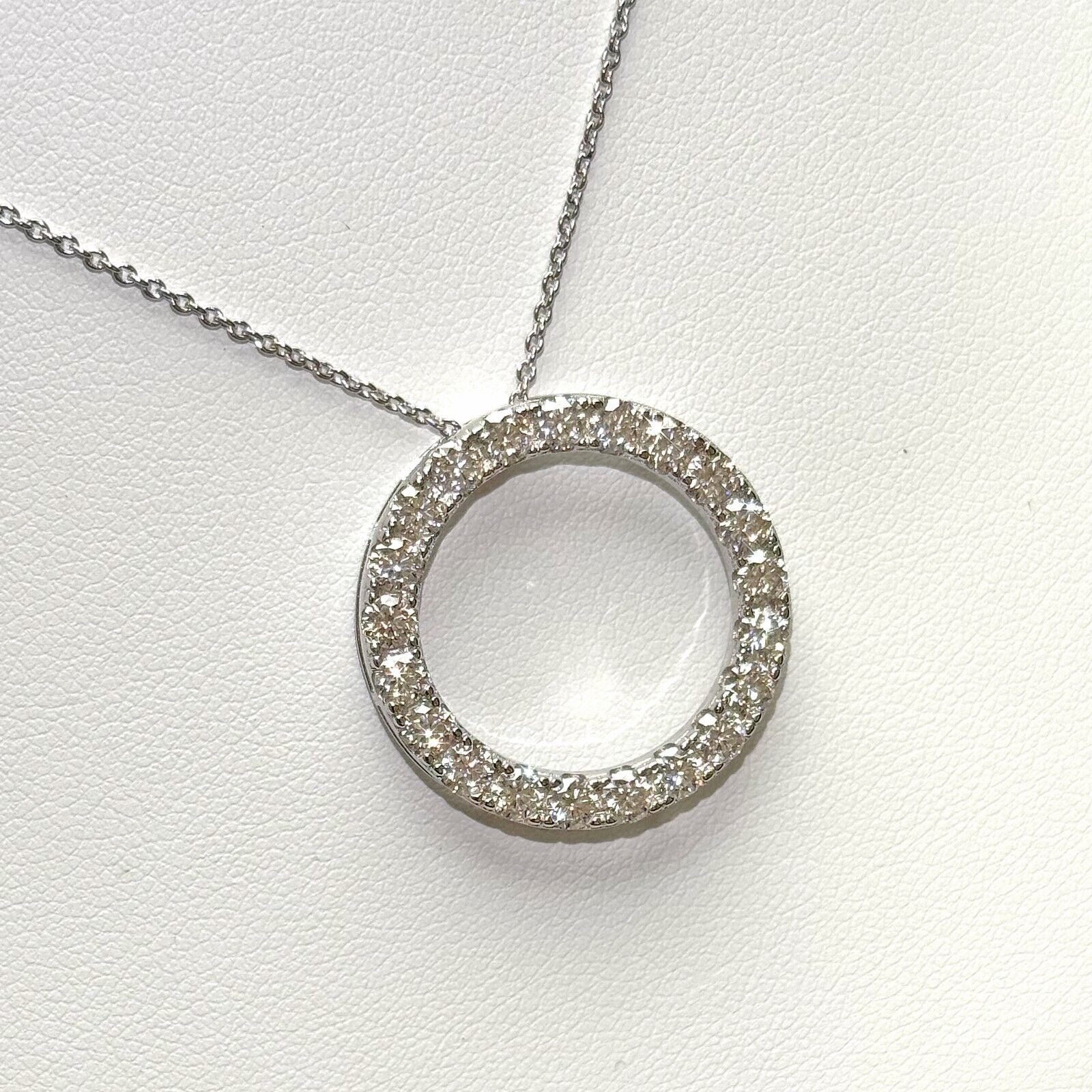 Certified Moissanite Circle Pendant Necklace 2.10 CTW – 925 Silver or Gold